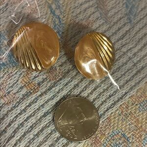 Vintage Gold Button Earrings